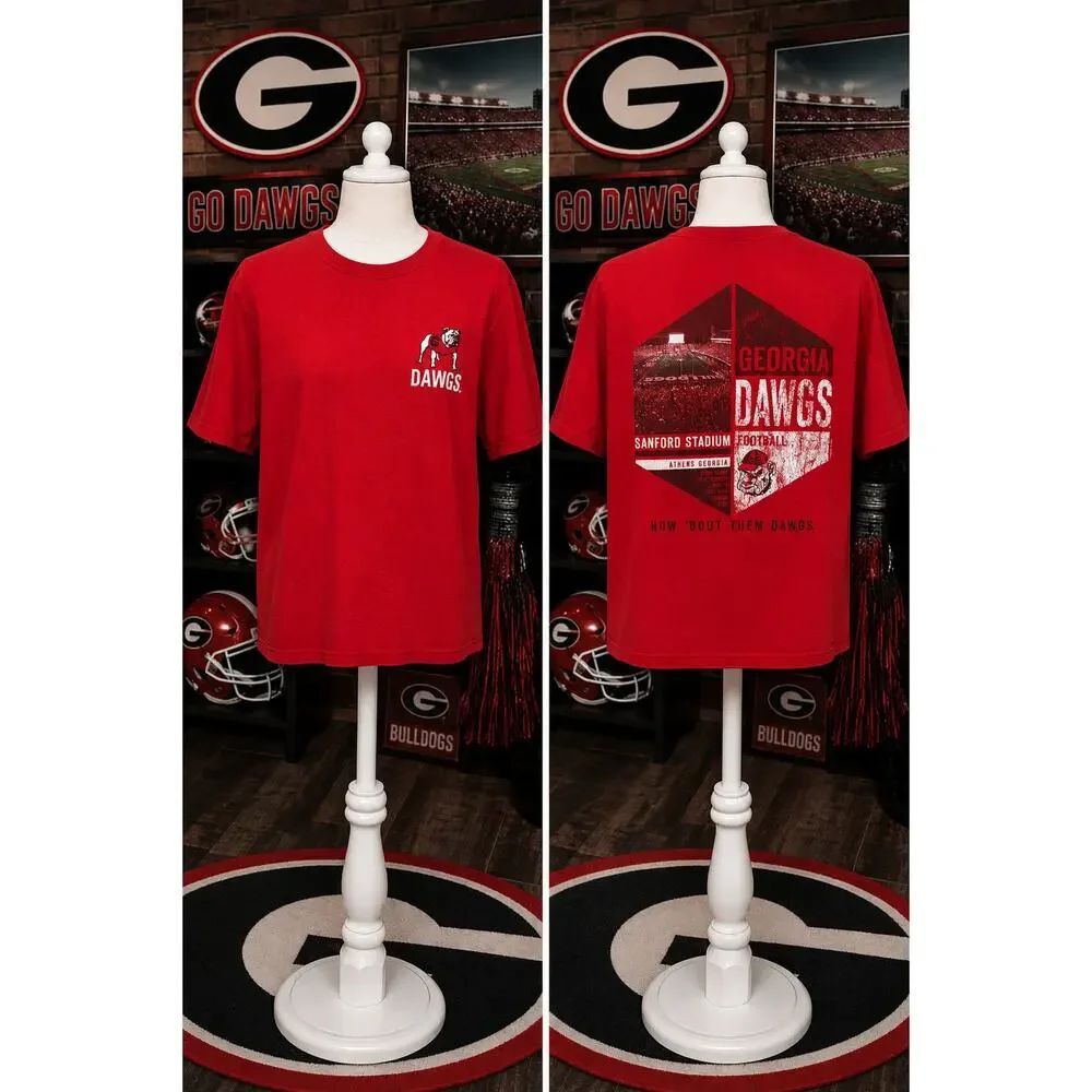 Georgia Bulldogs Sanford Stadium Tee Medium Red College Football Shirt